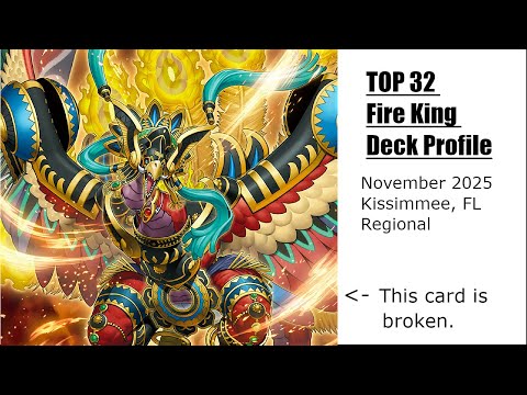 Top 32 Regionals Fire King Yugioh Deck Profile - November 2025 in Kissimmee Florida