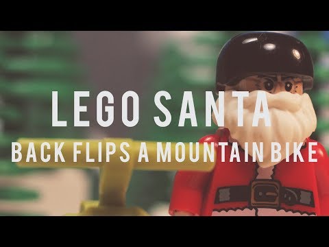 LEGO Santa Back Flips A Mountain Bike