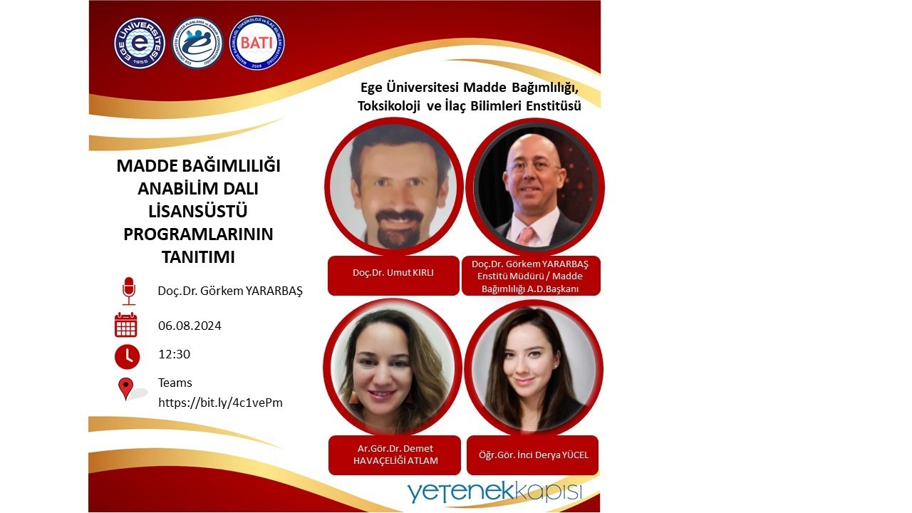 MADDE BAĞIMLILIĞI ANABİLİM DALI LİSANSÜSTÜ PROGRAMLARININ TANITIMI