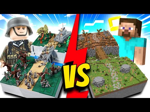 LEGO vs MINECRAFT... WW2 SPEED BUILD-BATTLE