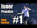 John Isner in Super Slow Motion | Forehand and Backhand and Overhead #1 | Western & Southern Open 20