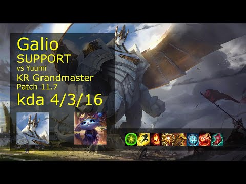 Galio Support & Ezreal vs Yuumi & Tristana - KR Grandmaster 4/3/16 Patch 11.7 // [롤] 갈리오 vs 유미 서폿