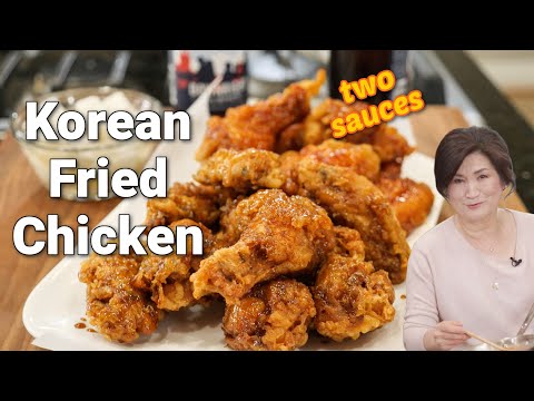 Korean fried chicken with 2 sauce options - mild and spicy! Viewers say "Better than restaurants."