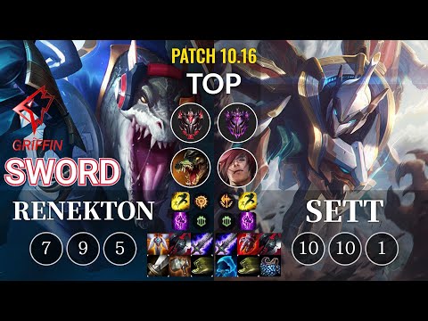 GRF Sword Renekton vs Sett Top - KR Patch 10.16