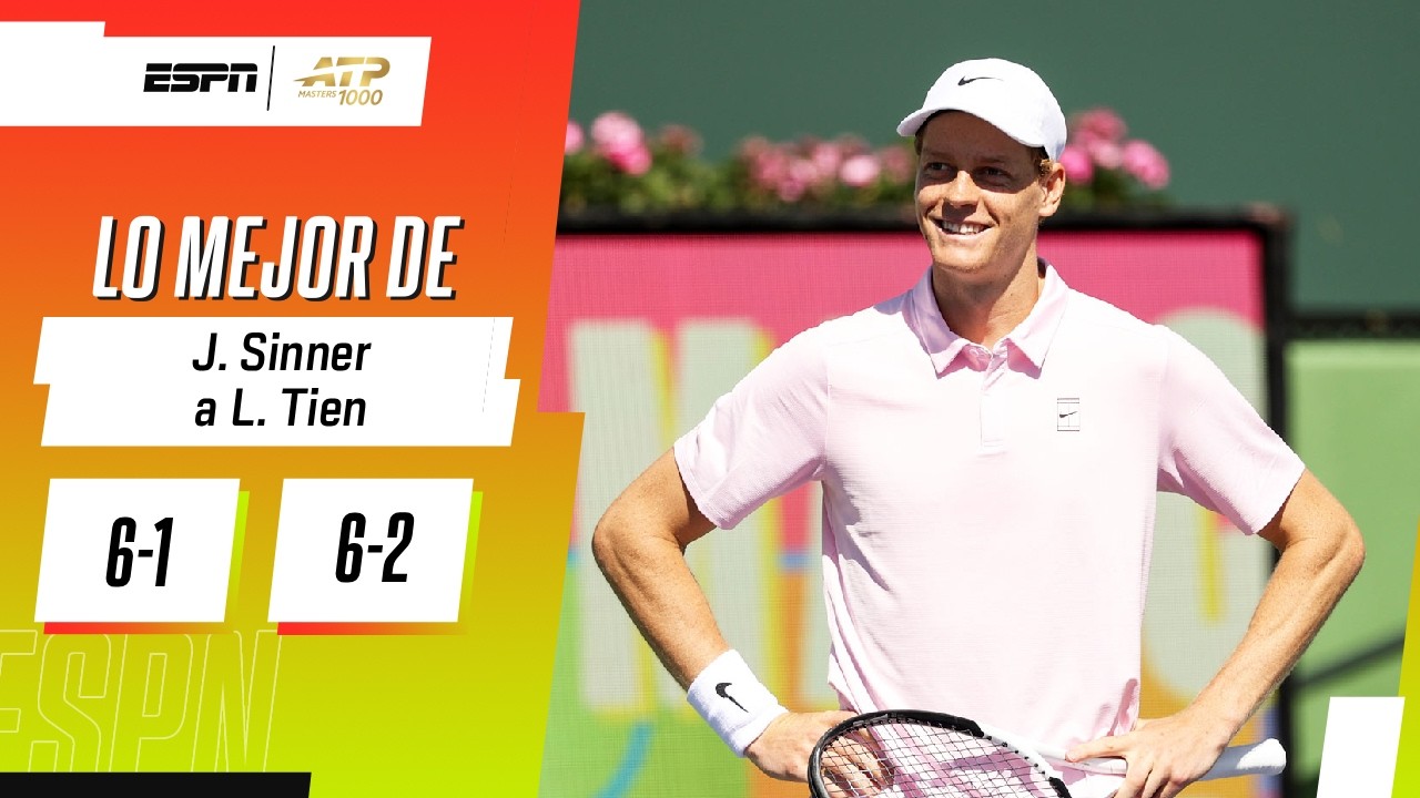 SINNER APLASTÓ A TIEN EN SETS CORRIDOS Y SE METIÓ EN SEMIFINALES DE INDIAN WELLS | RESUMEN
