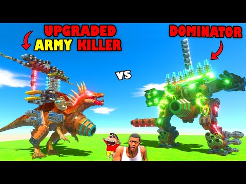 UPGRADED ARMY KILLER vs DOMINATOR in Animal Revolt Battle Simulator with SHINCHAN and CHOP