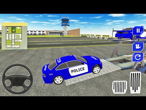 Transporting Police Car in Transporter Plane - Trailer Truck Driver - Android Gameplay