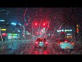 4K Super Heavy Rain Pouring Driving At Night Rain Sounds ASMR For Sleeping Relaxation