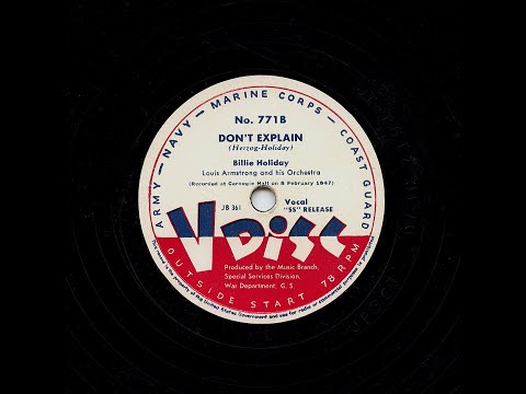 Billie Holiday - Don't Explain (live performance, with Louis Armstrong)