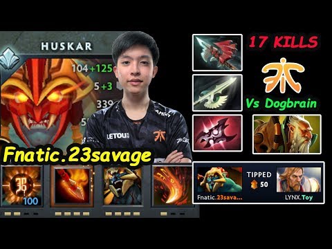 Fnatic 23savage [Huskar] MIDLANE vs Dogbrain [Lone Druid] Dota 2 7.24 Gameplay