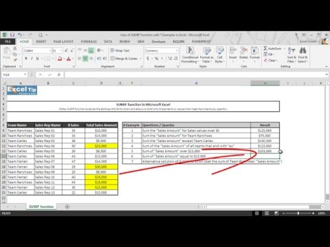 SUMIF Function With 7 Examples in Excel