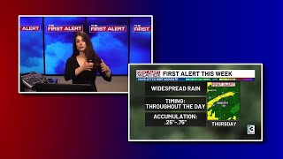 Lisa Villegas has the latest forecast for the week and a First Alert on Thursday