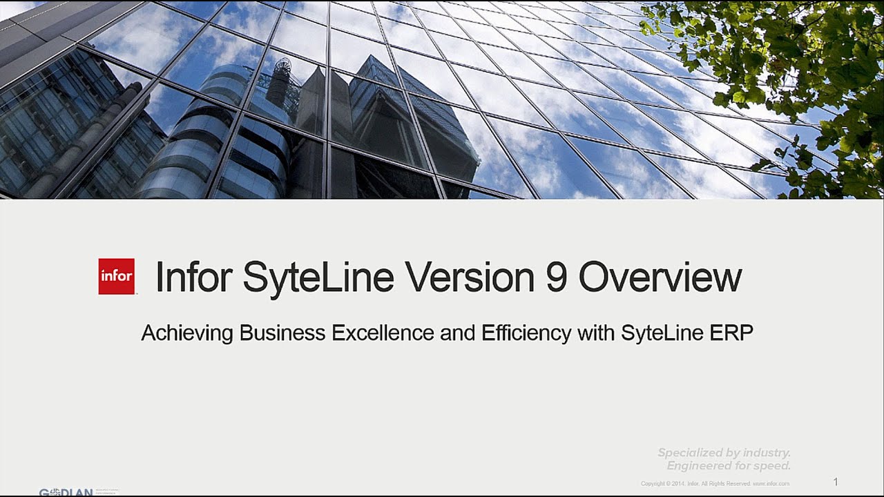 Infor SyteLine 9 ERP Overview Demo Video (8 minutes)