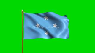Micronesia National Flag | World Countries Flag Series | Green Screen Flag | Royalty Free Footages