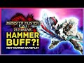 Monster Hunter Rise Sunbreak - Hammer BUFF?! New Hammer Gameplay, Silkbinds & Skills