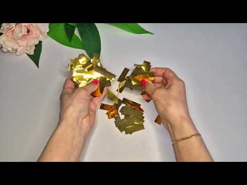 Конфетти-метафан для декора (видео), 10 г/приблизительно 300шт, цвет золотистый - фото 1 - id-p1332704809