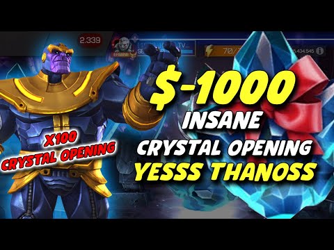 $1000 GREATER GIFTING CRYSTAL INSANE OPENING - AND THAAAAAAAAAAAAAANOS - MARVEL CONTEST OF CHAMPIONS