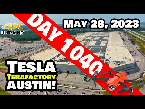 A SMOOTH SUNDAY AT GIGA TEXAS! - Tesla Gigafactory Austin 4K  Day 1040 - 5/28/23 - Tesla Terafactory