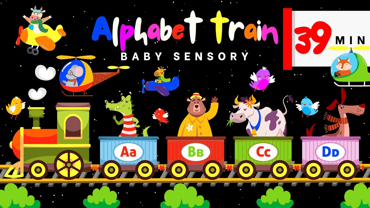 Funny An Alphabet Train: Baby Sensory Learning Letters For Toddlers + Contrast Air Vehicles + Birds