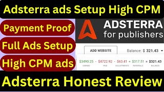adsterra ads setup in blogger and wordpress | adsterra ad network review and payment proof in 2023