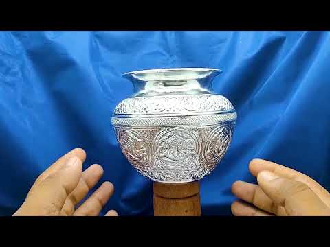 Shree Ganesha Vighnaharta Naksi Silver Plated Puja Kalash video