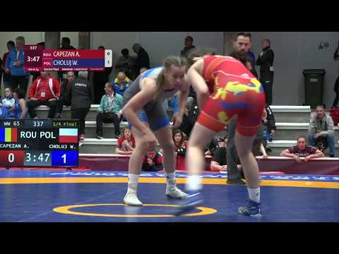 1/4 WW - 65 kg: A. CAPEZAN (ROU) v. W. CHOLUJ (POL)