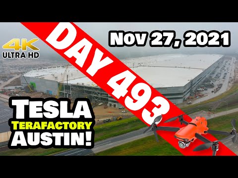 Tesla Gigafactory Austin 4K  Day 493 - 11/27/21 - Tesla TX - IS GIGA TEXAS' DRAINAGE SYSTEM WORKING?