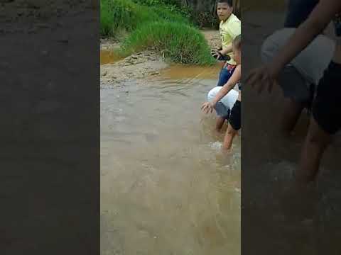 Meus netos e neta se divertindo no rio de Silveirânia MG só alegria🙏❤️👏