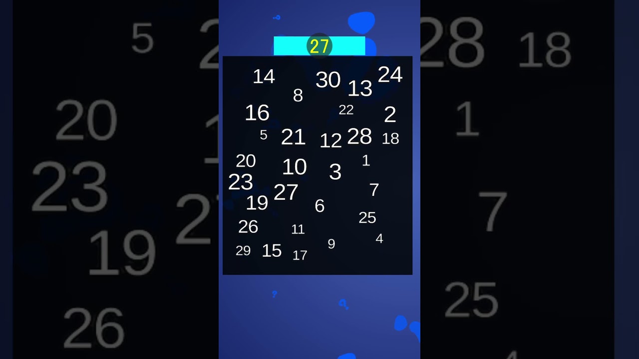 右脳・集中力・速読力も鍛えられる！瞬間数字探し脳トレクイズ！Shortバージョン2026#07！