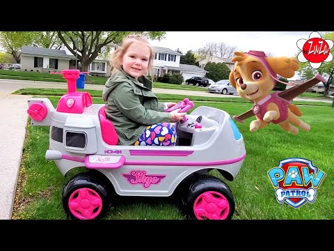 Paw Patrol Sky  Helicopter Ride On Toy Unboxing And Review With Zuza