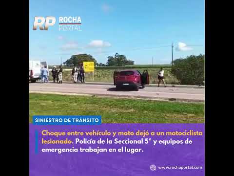Colisión entre automóvil y motocicleta próximo a la rotonda de Barra de Chuy deja un herido.
