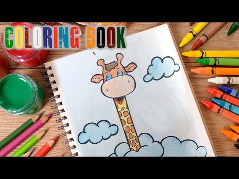 Giraffe Coloring Page for Kids to Learn to Color and Paint