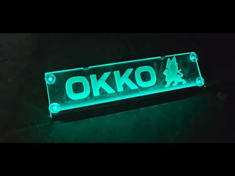 LED табличка для автомобиля с надписью "ОККО", зеленая подсветка - фото 1 - id-p3097834602