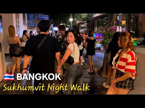 Sukhumvit, 4K Nightlife Walk 🇹🇭 Nana Plaza to Asok, Bangkok | HDR 60FPS