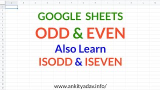 Download the video "ODD & EVEN Functions In Google Sheets Also Learn ISODD & ISEVEN"