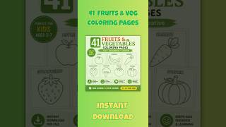 41 Fruits & Vegetables Coloring Pages 🍎🥕 | Printable PDF for Preschool Kids