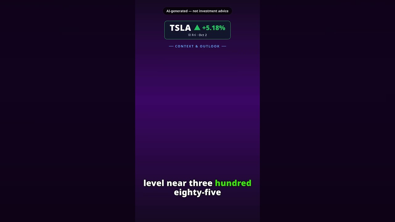 ¿Por qué repunta la acción de Tesla hoy? TSLA +5.18% (2 oct)