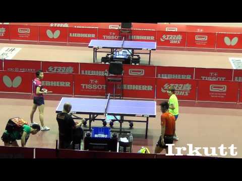Zhang Jike - Zhu Yuling practicing
