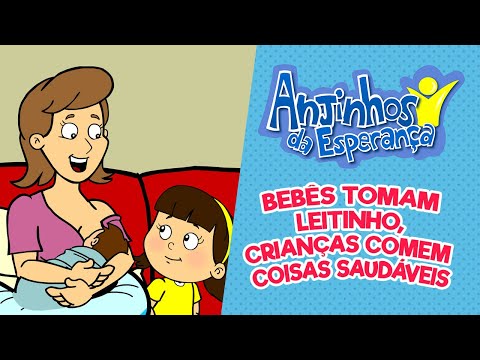 Bebes tomam leitinho, crianças comem coisas saudáveis  - Anjinhos da Esperança