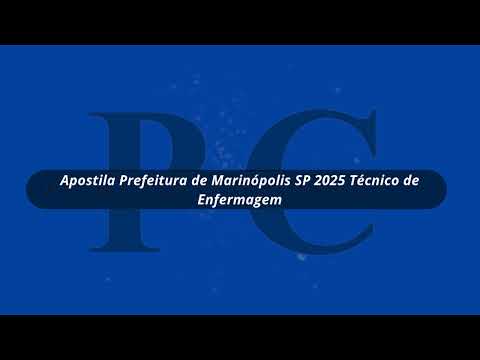 Apostila Prefeitura de Marinópolis SP 2025 Técnico de Enfermagem