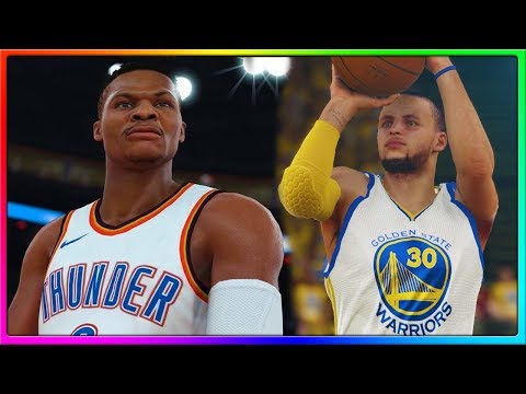 Golden State Warriors vs Oklahoma City Thunder, Steph Curry vs Russell Westbrook | NBA 2K18 Gameplay