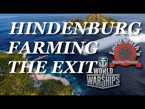 Farming the Exit - Hindenburg Tier 10 German CA Derigible Derby Trident South Spawn World of Warship
