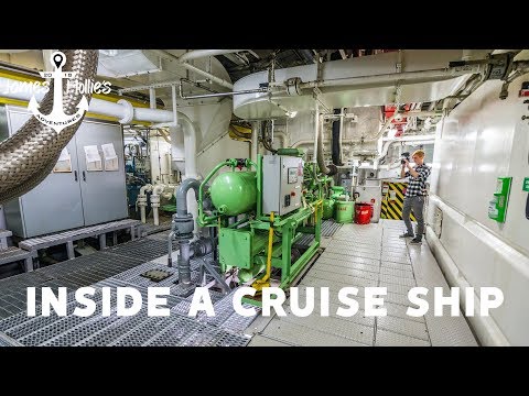 WHAT'S INSIDE A CRUISE SHIP - Holland America ROTTERDAM engine room | Barbster360 Travel Vlog