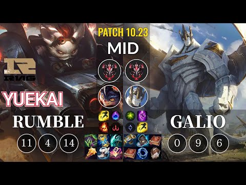 RNG yuekai Rumble vs Galio Mid - KR Patch 10.23