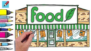 How to Draw a Grocery Food Store Real Easy