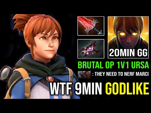 WTF 9MIN GODLIKE Offlane Carry Marci 1v1 Ursa Easy Counter Any Hero with OP Unleash Ulti Dota 2