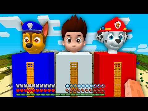 I found SUPER LONG DOOR OF PAW PATROL RYDER and MARSHALL and CHASE in Minecraft