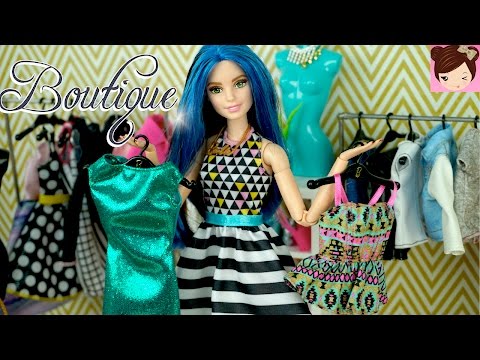 Dressing up Barbie Dolls at the Fashion Boutique - Elsa & Ariel go Shopping - Playing with Dolls