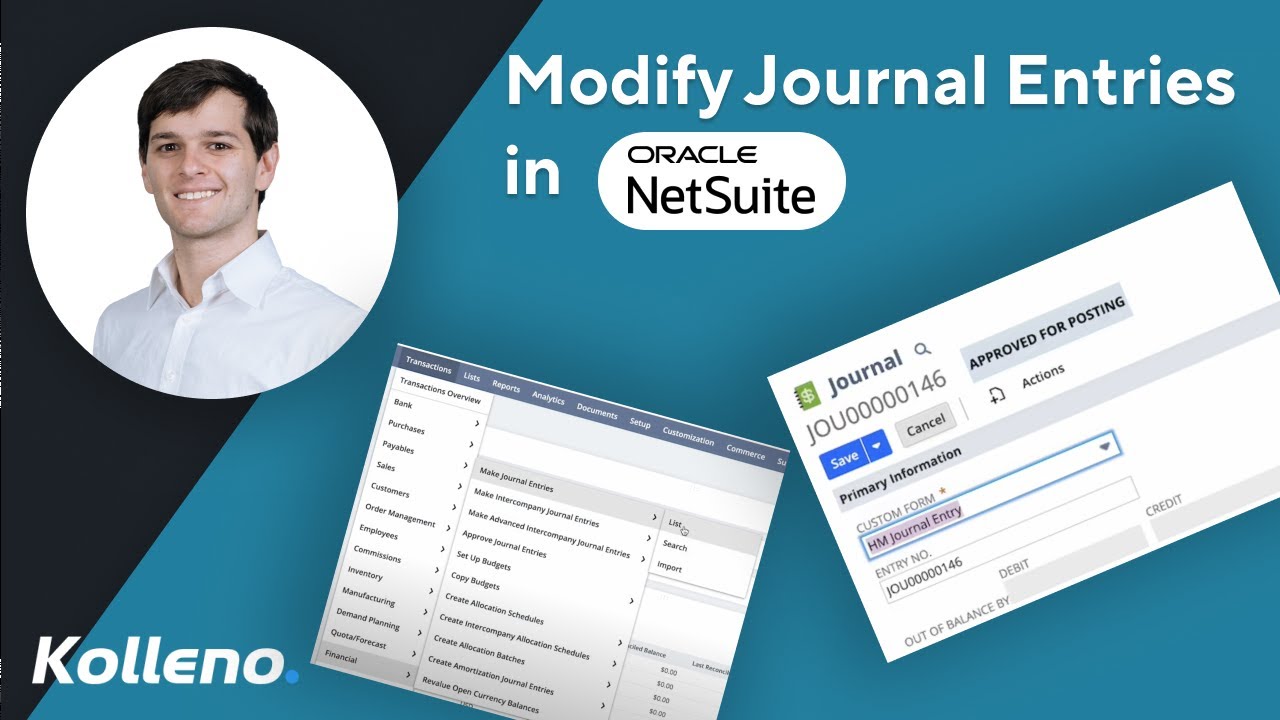 NetSuite Tutorial | Modify Journal Entries in NetSuite