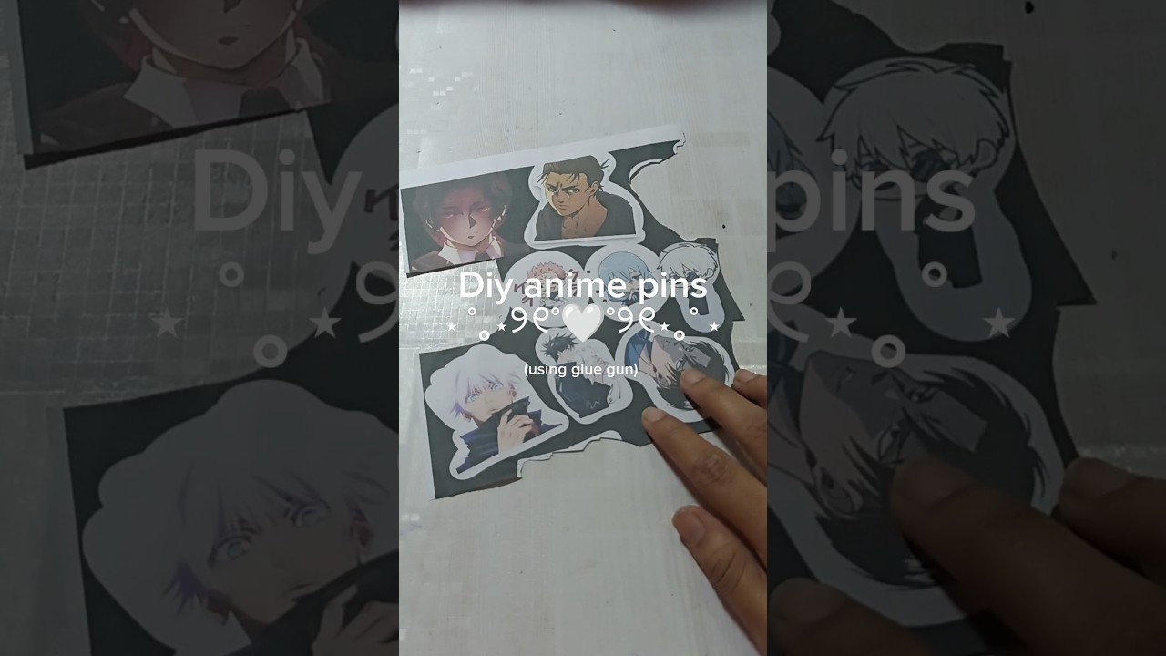 DIY anime pins✨ (using hot glue) #anime #jjk #mahito #diy #fyp #fypシ